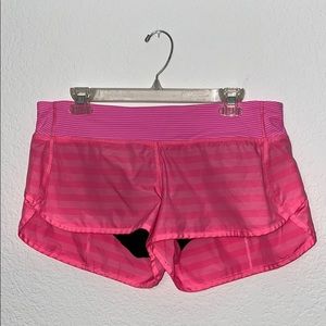 Lululemon Pink Striped Running Shorts
